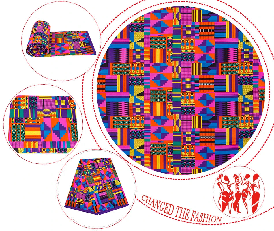 Veritablewax Africa Ankara Prints Batik Wax Fabric DIY Textile Nigeria African Polyester Fabric Dress Sewing Tissu Craft 6 yards