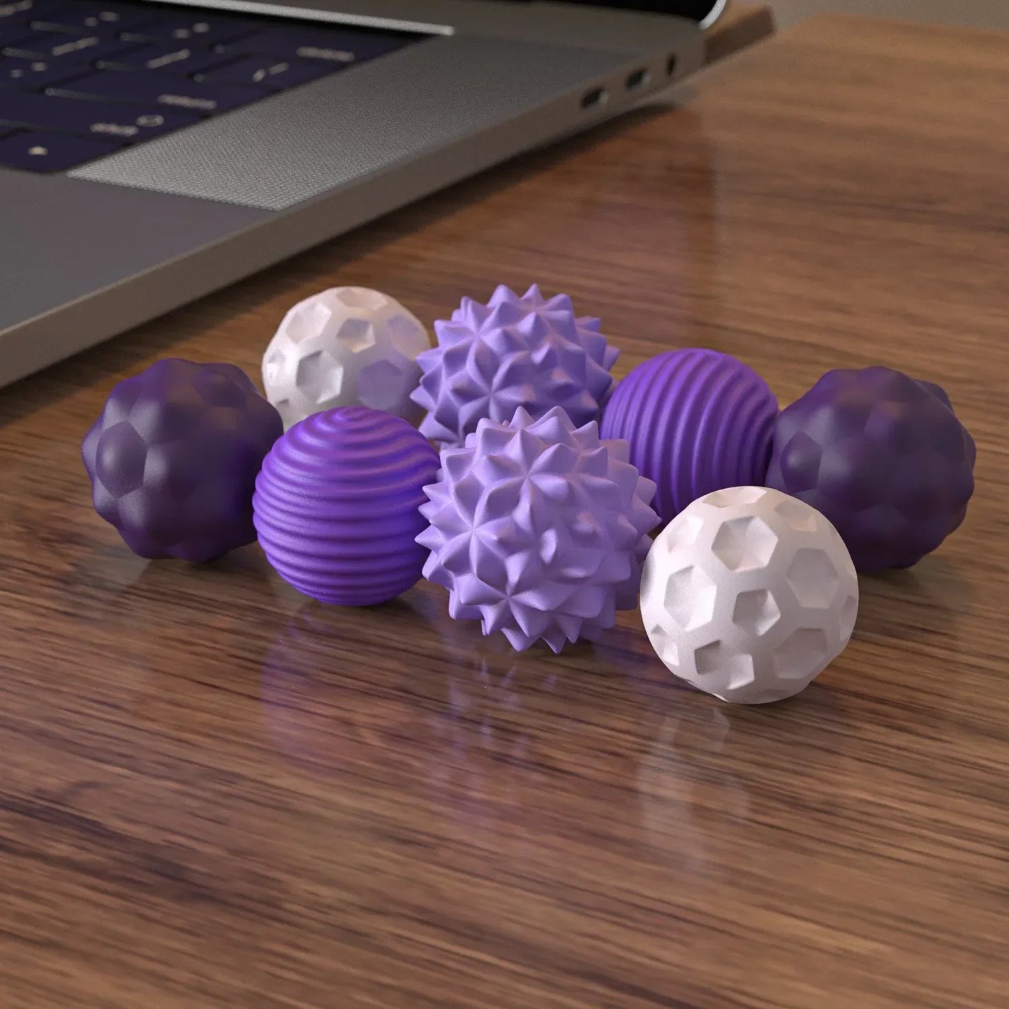 Fidget Toys Magnetic Stress Balls for Adults Silicone Stress Relief Sensory Toy Finger Toy for Office Decoration 4 Fun Textures