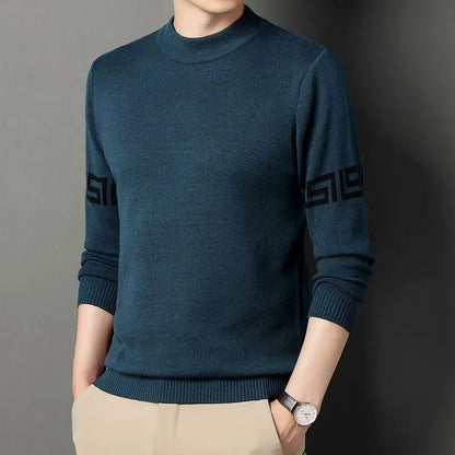 Autumn Winter New Men V-neck Pullover Sweaters Plaid Casual Korean Clothing Tees Fashion Slim Long Sleeve Bottoming Knitted Tops