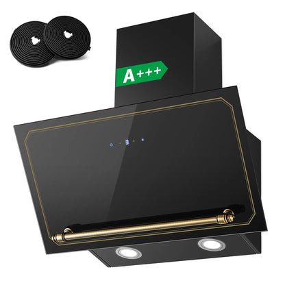 60cm Wall Hood - 400m³/h Suction, A+++ Energy, LED Lights, Dual Filter System, Retro Design‌