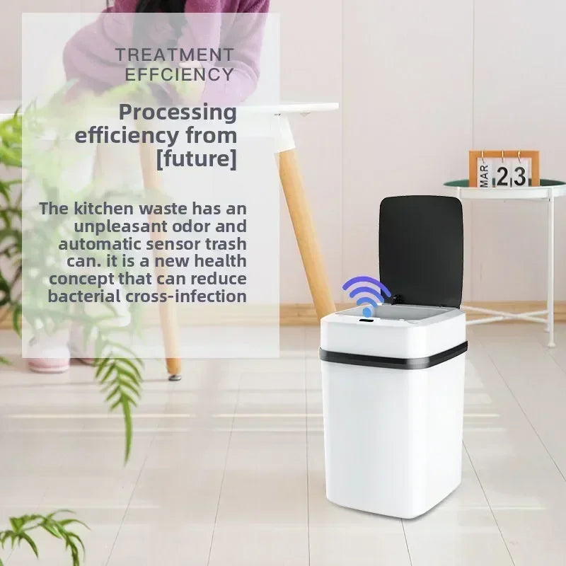 13L Waterproof Trash Can Waste Bin for Kitchen Bathroom Living Room-Durable Home Garbage Bin Trash Can Kitchen Trash Can Dustbin