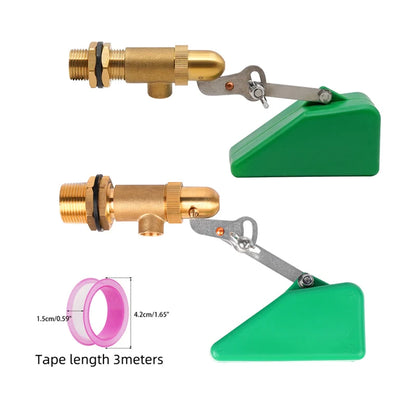 1/2" 3/4" Copper Water Float Valve With 3 Meters Tape DN15/DN20 Brass Water Level Control Ball Valve Farm Animal Breeding