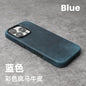 YMW Scratc Crazy Horse Genuine Leather Case for iPhone 17 16 15 Pro Max Magnetic PULL-UP Cowhide Phone Cover