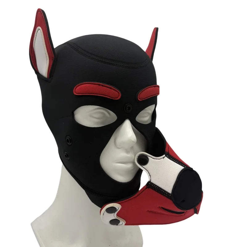 Sexy Charm Adult Rave Lingerie with Fetish Dog Hood Chest Harness Single Glove Arm Binder for Couple BDSM Body Bondage Clothing