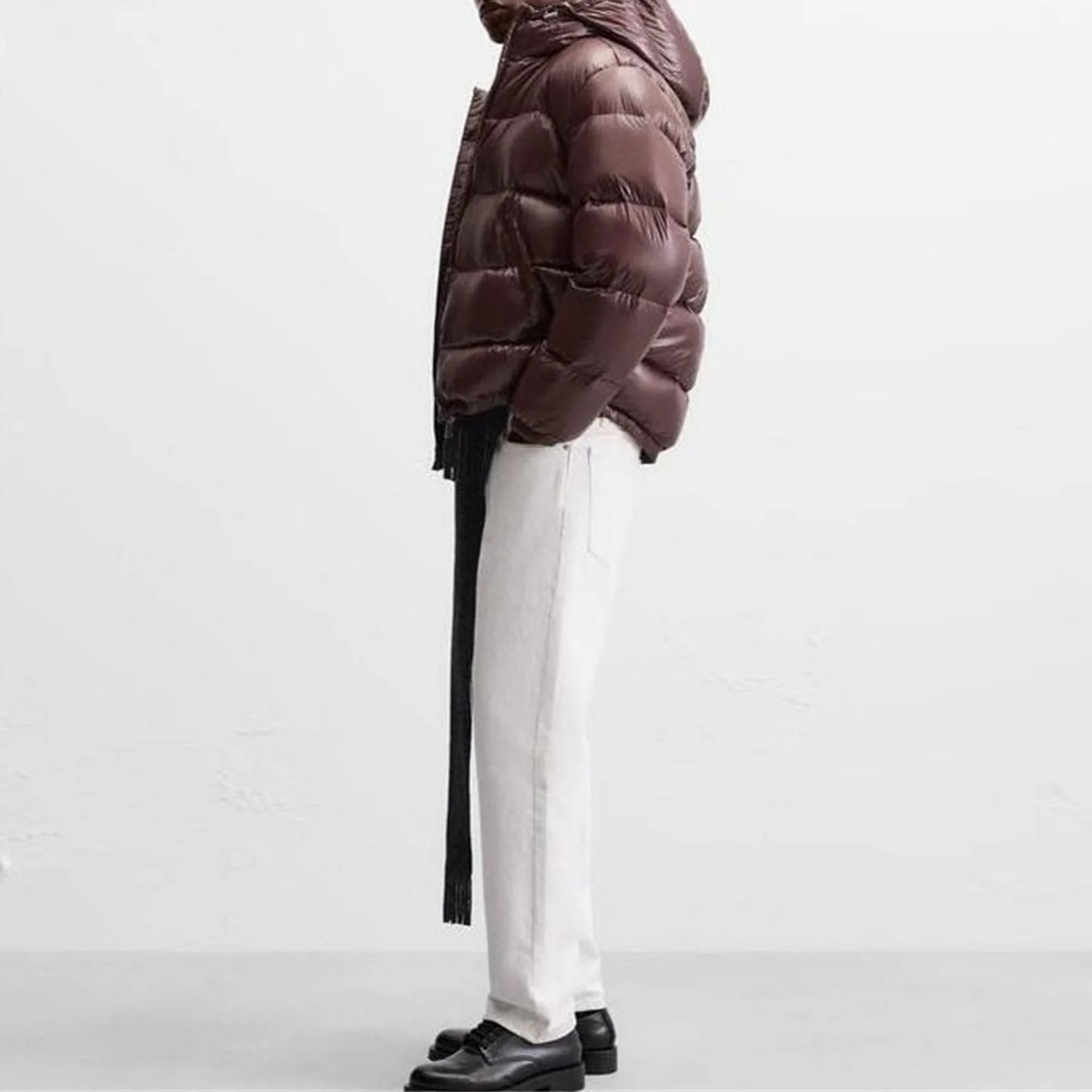 Men'S Down Jacket Casual Solid-Color Hooded Cotton-Padded Jacket Men'S Thickened Winter Warm Coat Loose Pocket Bread Jacket Coat