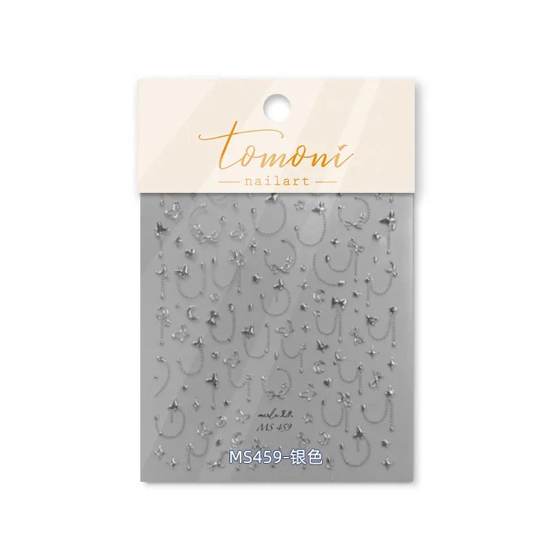 Thin and Tough Nail Stickers 3D Dark Gothic Impression Self Adhesive Nail Art Stickers European Letter Nail Decorations Stickers