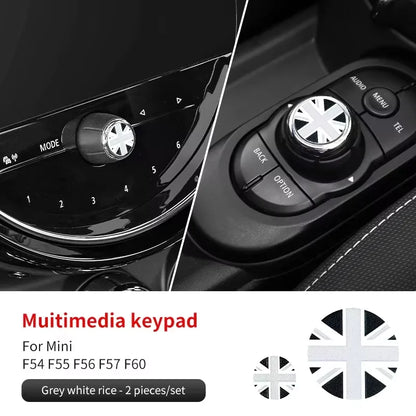 Central Control Volume Multimedia Button Knob Sticker for MINI Cooper F55 F56 F57 F60 Countryman Leather Car Interior Styling