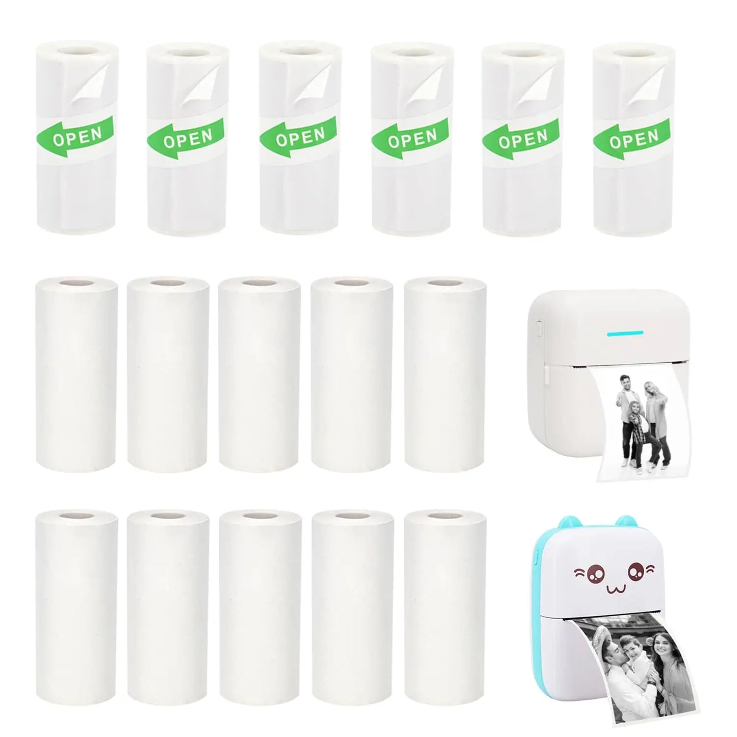 5 Rolls 10 Years Use PeripageThermal Adhesive Sticker Photo Paper for Cute Cat Mini Paperang Memobird Poooli Printers Supplies