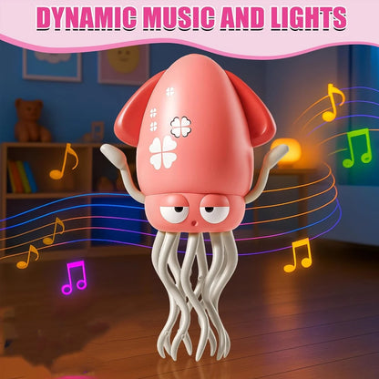 Dancing Squid Toy Pet Automatic Obstacle Avoidance Crawling Walking Electric Music Octopus with Light Music Toys Birthday Gifts