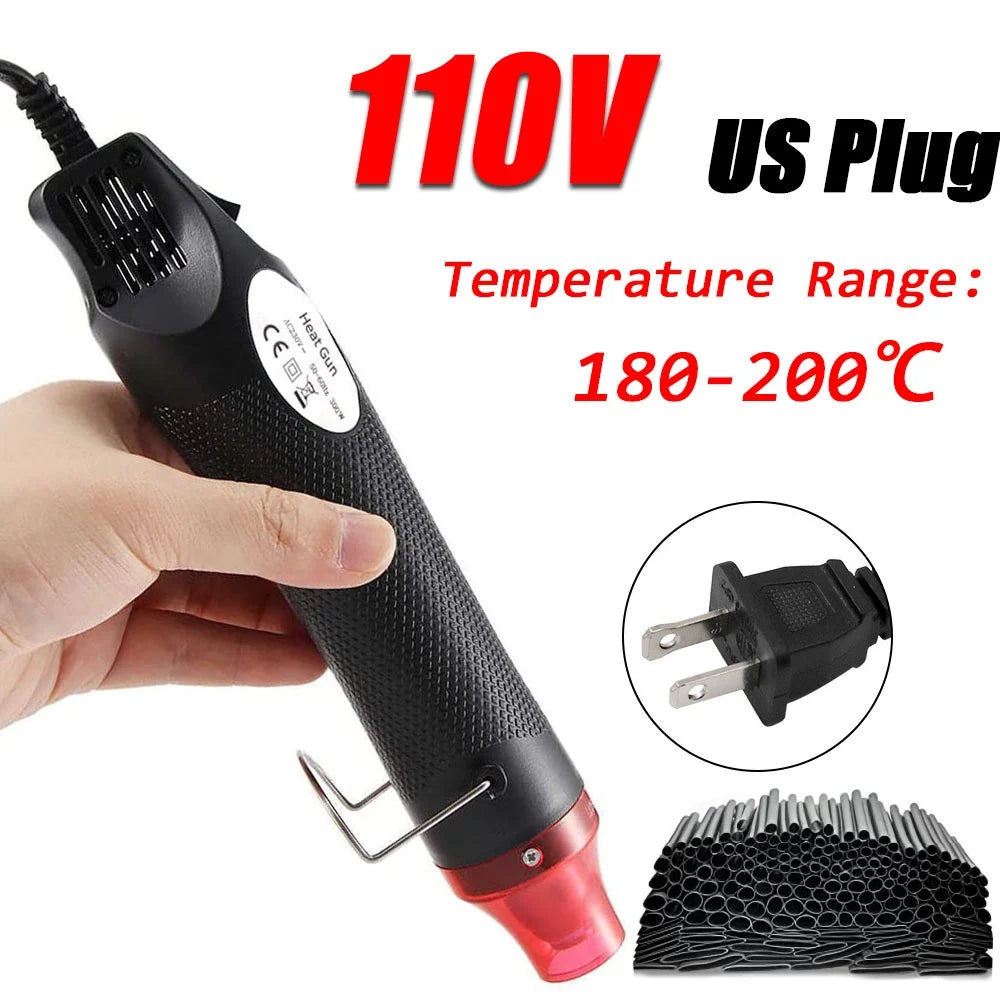 300W Hot Air Gun Portable Mini Heater for DIY Craft Embossing Shrink Wrapping PVC Multi Function Handheld Electrical Heat Tool
