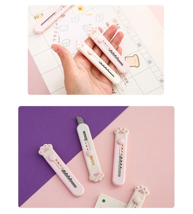 Mr.Paper Mini Portable Cat's Paw Tool Knife Cute Creative Exquisite Handbook Decoration Paper Cutting Stationery Supplies