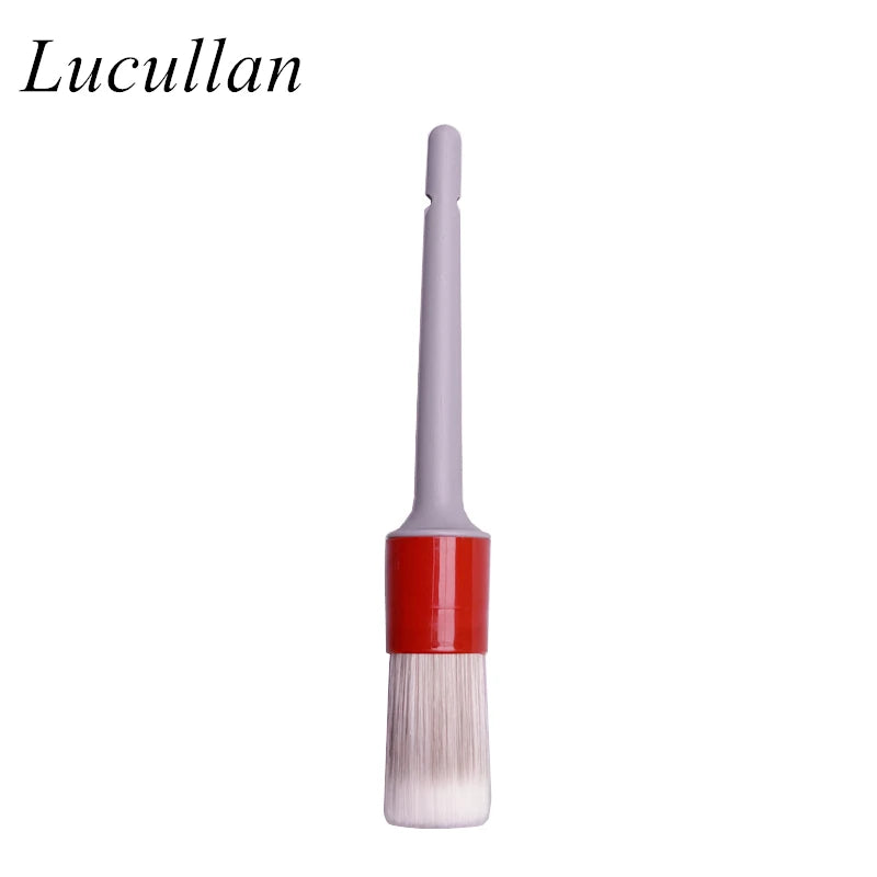 Lucullan Super Soft Synthetic Bristle Detailing Brushes Set PP Handle For Wheels,Tires, Engine Bay, Leather Seats, Door Panels