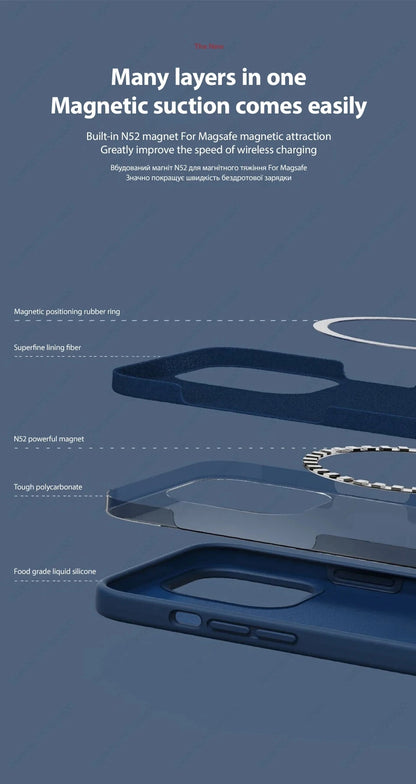 NEW For Magsafe Liquid Silicone Phone Case For iPhone 16 15 13 14 11 12 Pro Max 16 15 Plus Magnetic Wireless Charging Soft Cover