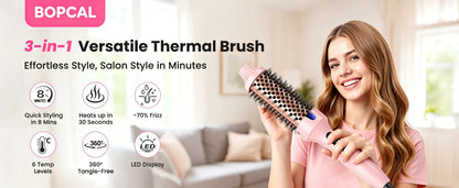 Thermal Brush Blowout Boost 1.5 inch Heated Round Brush for Blowout Look Dual Voltage Negative Ion Technology 6 Temperature Mode