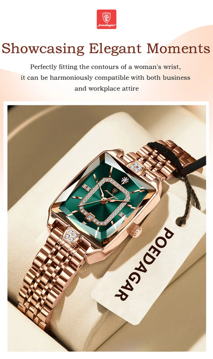 POEDAGAR Luxury Woman Watch Waterproof Date High Quality Casual Ladies Wristwatch Stainless Steel Quartz Elegant Women's Watches