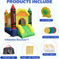 Mini Inflatable Bounce House with Blower Toddler Castle Kids Bouncy House with Slide, air Blower, Carrying Bag and Water Bag