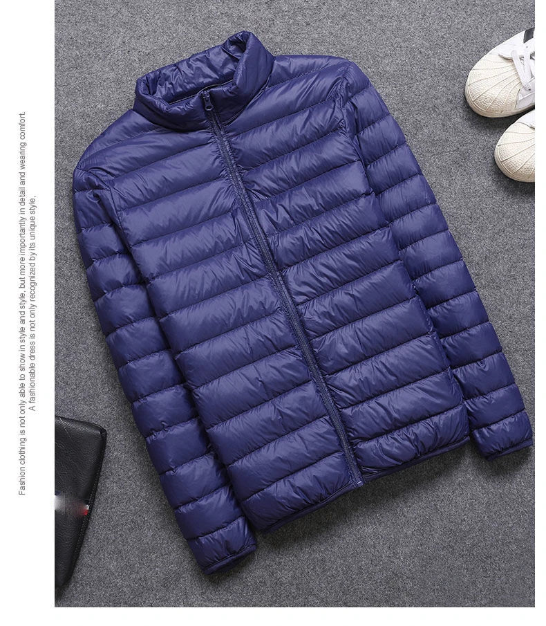 Men's All-Season Ultra Lightweight Packable Down Jacket Water and Wind-Resistant Breathable Coat Big Size Men Hoodies Jackets