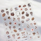 5D Pudding Jelly Dessert Fruit Cherry Pink Claw Print Bowknot Tie knot Love Heart Stars Nail Art Sticker Adhesive Manicure Decal