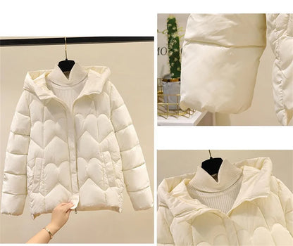 2025 New Style Korean Fashion Winter Jacket Short Down Bread Service Woman Snow Wear Puffer Coats Loose Warm Parkas Hooded Outwe