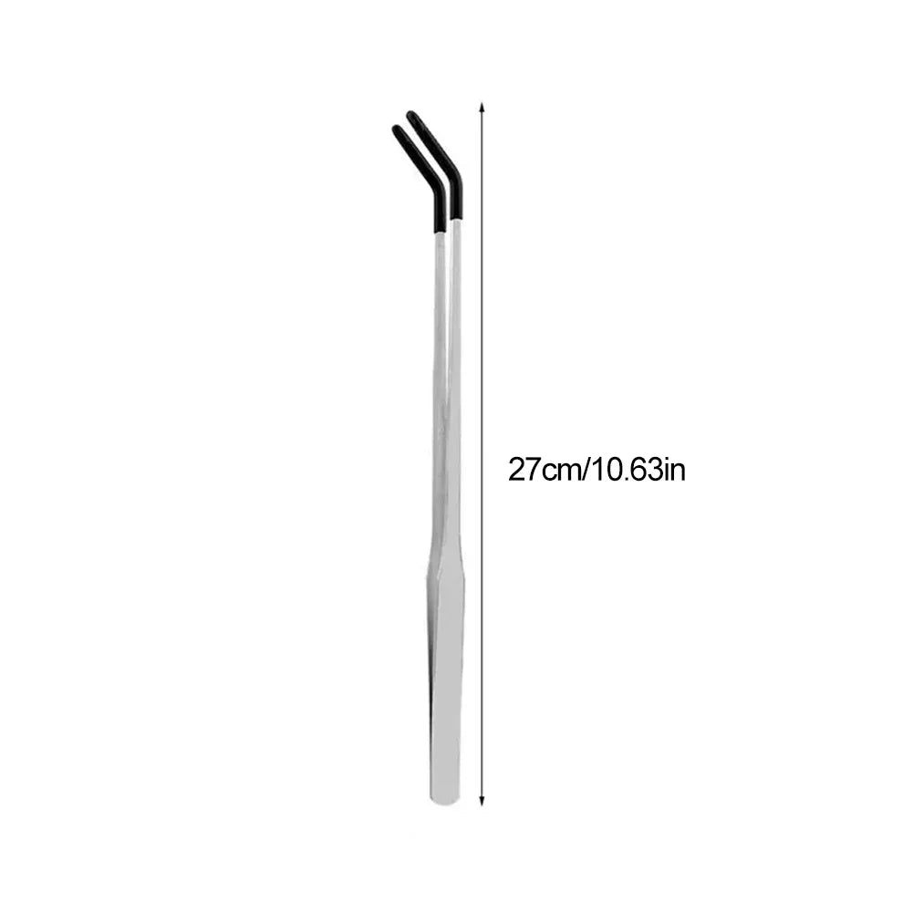 Stainless Steel Reptile Feeding Tongs with Rubber Tips - Straight & Curved Aquarium Pet Tweezers for Safe And Easy Feeding