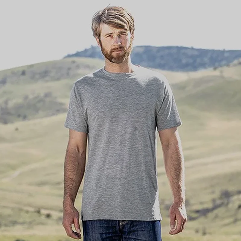 100% Merino Wool T Shirt Men Base Layer Merino Shirt Wicking Breathable Quick Dry Anti-Odor No-itch Big USA Size