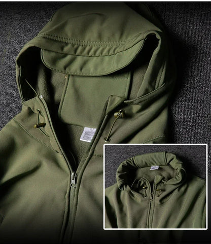 New Men's Winter Jacket Tactical  Sets Fleeced Sharkskin Windproof Waterproof Padding Suits Paintball Uniform Pockets Camo