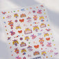 Collage Text English Letter Musical Note Star Graffiti Colorful 5D Love Heart Bowknot Nail Art Sticker Adhesive Manicure Decals