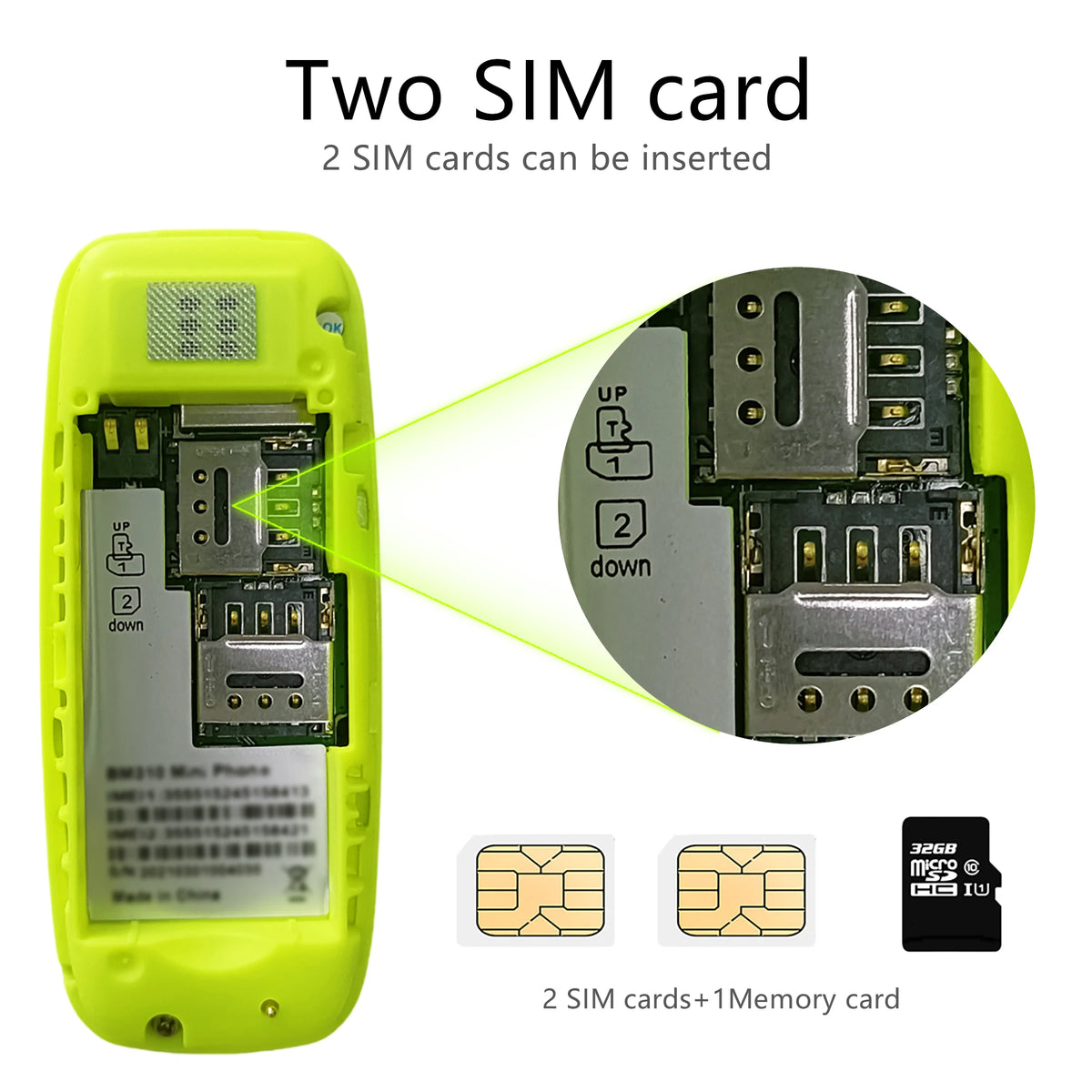 SERVO BM310 0.66-inch Screen‌ Small Mobile Phones Unlocked Bluetooth Earphone Tiny Phone Automatic Call Recording Dual SIM Small Cellphone