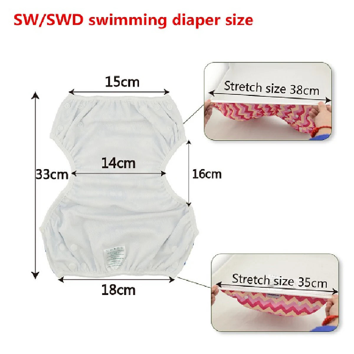 U PICK ALVABABY Swim Diaper Adjustable Swim Nappy for Swimming Lessons Fashion Design Swimming Nappy for Baby Under 8 Months