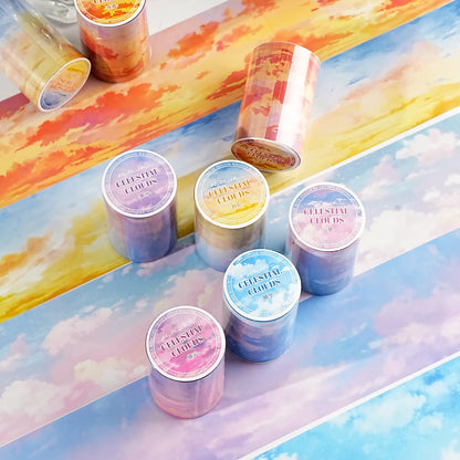 60mm X 2m Colorful Clouds Washi Tape for DIY Scrapbooking Planner Diary Aesthetic Masking Tape Stationery Office Supplies