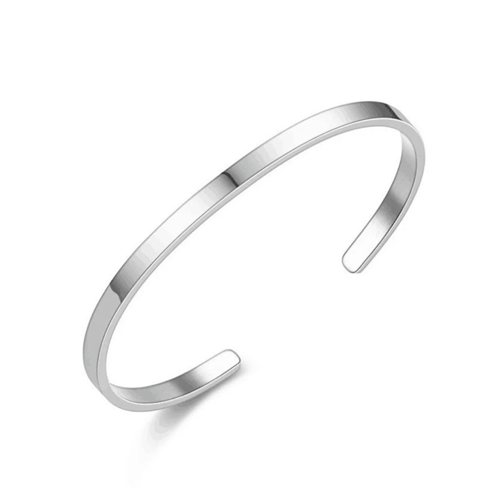 3mm Stainless Steel Cuban Chain Bracelet Men's Street Hip Hop Jewelry Accessories Adjustable Open Bracelet