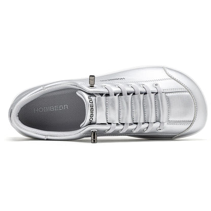 HOBIBEAR Unisex Barefoot Wide Toe Shoes Women Men Artificial Leather Minimalist Sneakers Adjustable Slip On Walking Shoes