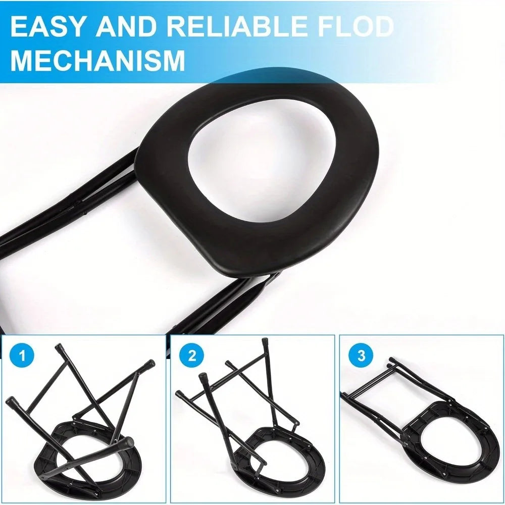 Portable Camping Toilet, Emergency Toilet, Folding Toilet Suitable for Camping, Travel & Emergency