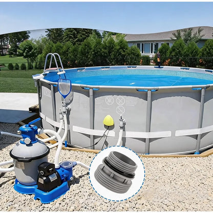 Swimming Pool Pump Filter Adapter 40mm To 1.5 Inch, Plumbing Hose Fitting Kit with 4 Connectors, 4 O-Rings and 2 Rolls PTFE Tape for Above Ground Pool Pipe Conversion