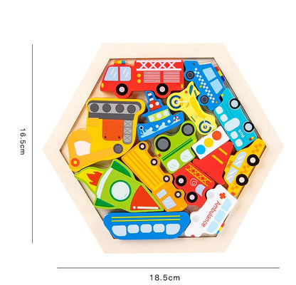 Baby toy Wooden jigsaw Puzzle Creative 3D Puzzle for Children's Intelligence Development Ealy Educational toy for Children