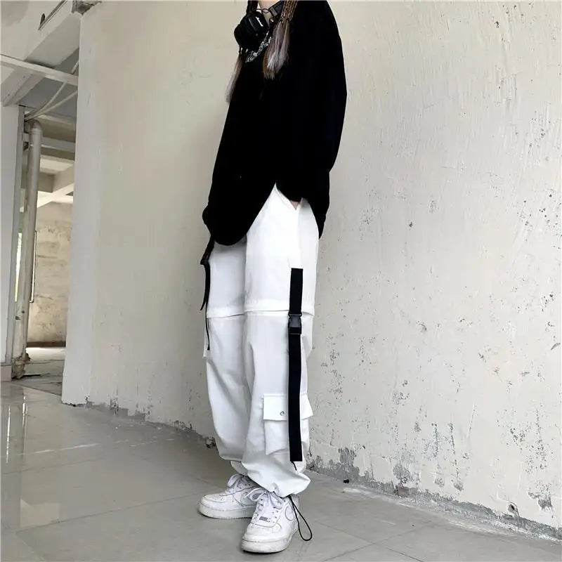 Casual Pants Women Cargo Korean Style Solid Spring Young Ladies Elastic Waist Popular Street Wear  Simple Ins Cozy Cool