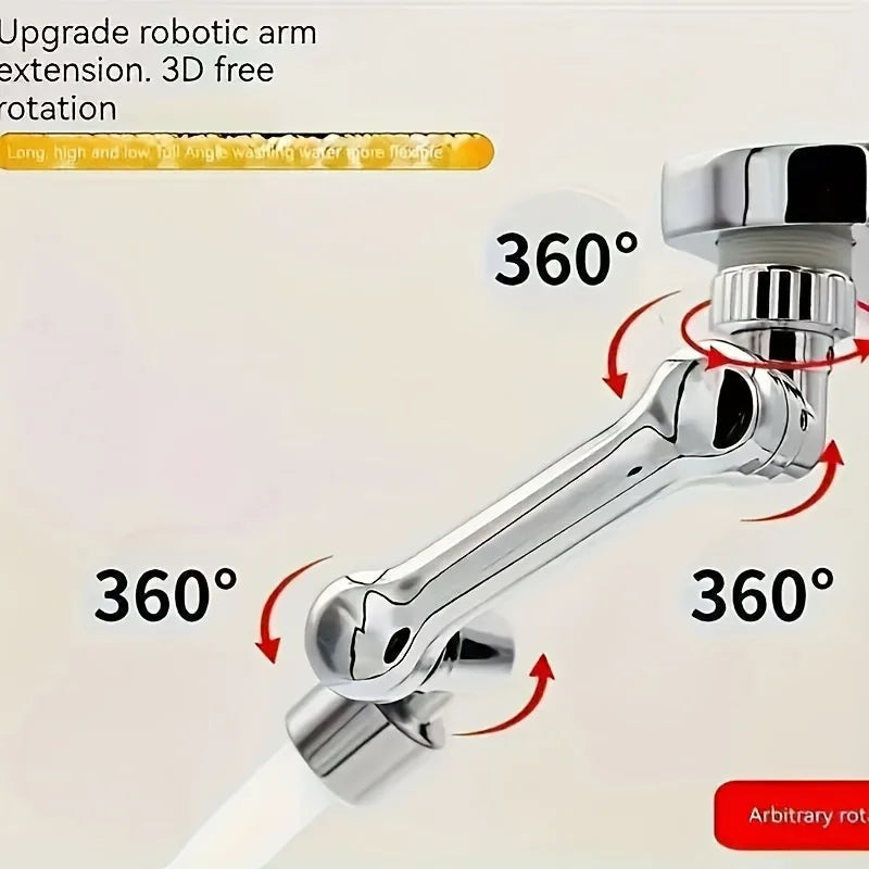 360° Rotating Faucet Extender - Multi-Functional, Foldable & Portable Spray Head for Bathroom & Kitchen Sinks