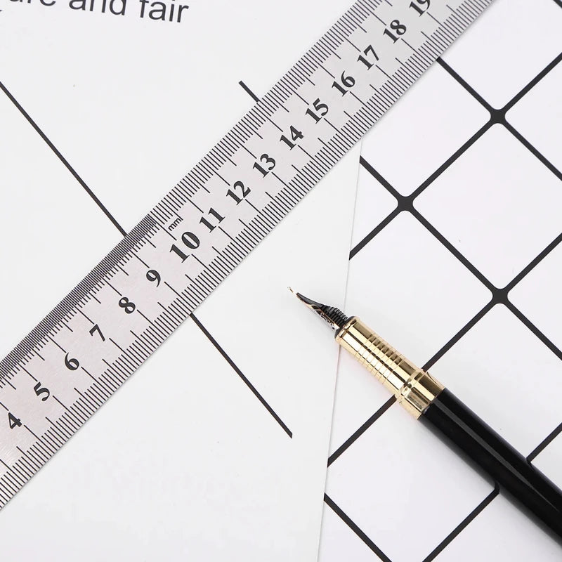 Metal Straight Ruler Stainless Steel Ruler Stationery Drafting Supplies Hand Tools Precision Double Sided Measuring Tool