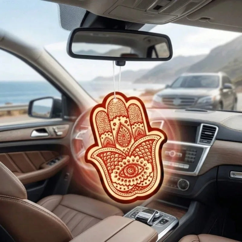 Hamsa Hand Pattern Hanging Car Air Freshener Assorted Fragrance Paper Scent Cards 5‑40 Pcs