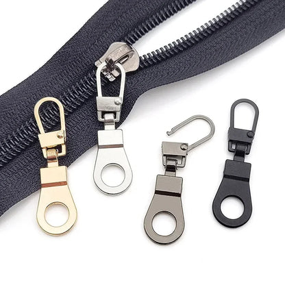 10Pcs Metal Zipper Head Replacement Detachable Zipper Puller Tab Repair Kit for Luggage Suitcase Purses Bags Accessories