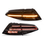 Upgraded Full LED Rear Tail Lamp Pair For VW Golf MK7 MK7.5 Hatchback 2013 to 2021, Sequential Flowing Turn Signal Design, Anti-fade Transparent Lens, Stable 12V Low Power Consumption, Fully Sealed Waterproof Structure, No Ex