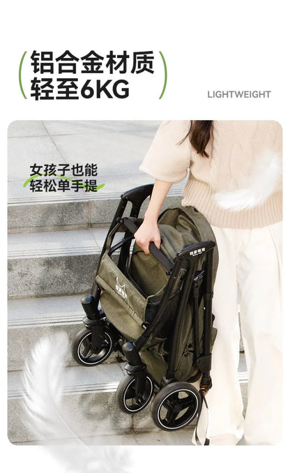 Large Space Detachable Pet Stroller One-Button Fold Portable Travel Cart for Dogs Cats