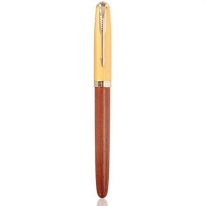 JINHAO 85 Metal/Wood Fountain Pen Golden Cap Extra Fine Nib Ink Pen Office School Supplies Stationery Pens for Writing