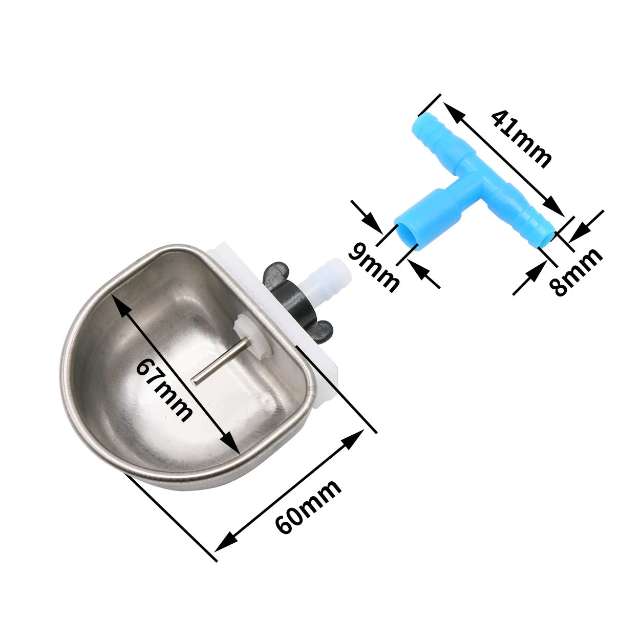 10Pcs Rabbit Water Bowl Farm Rabbit Automatic Drinker Rabbit Cage Fix Cup Raising Fox Mink Stainless Steel Drinking Bowl
