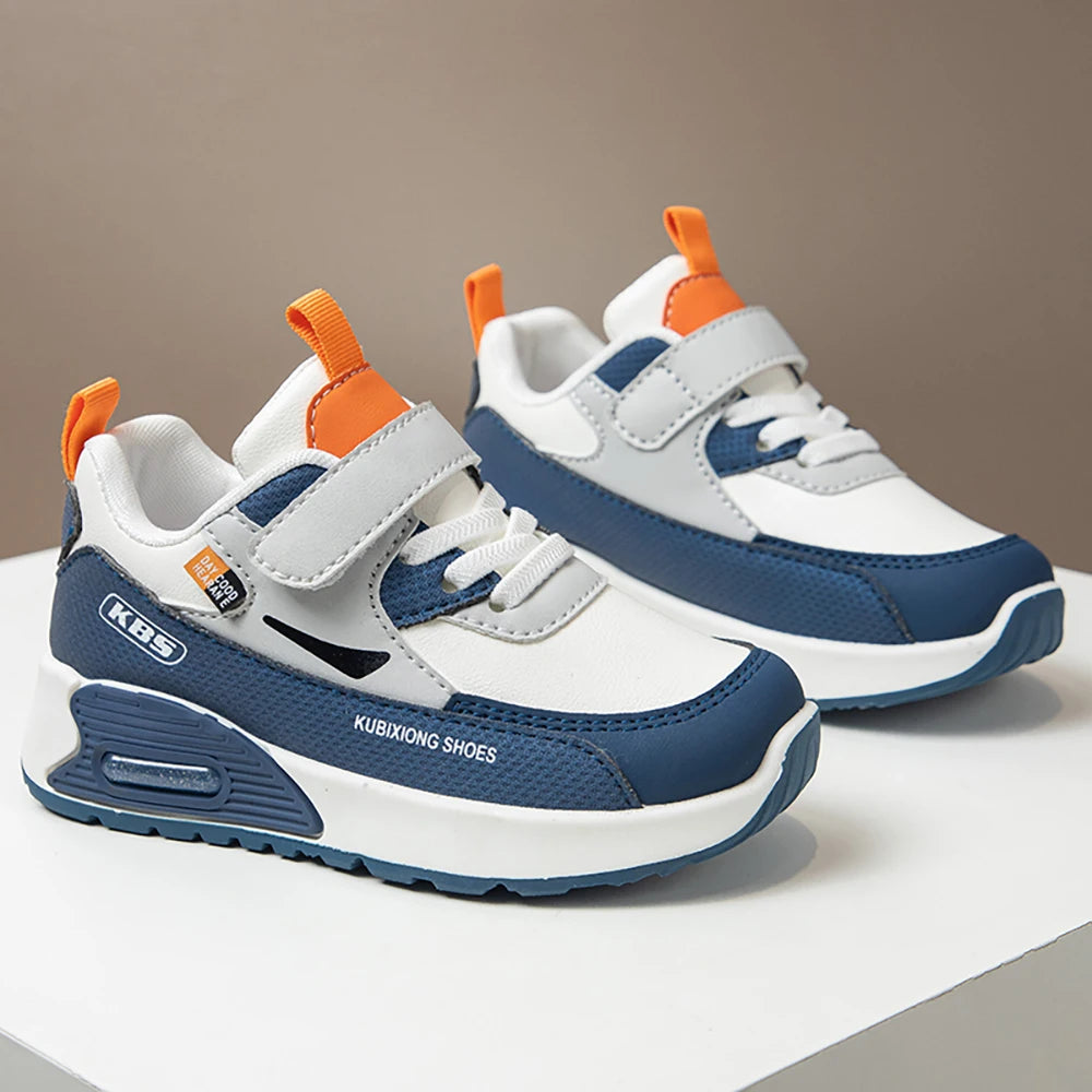PU Leather Sport Shoes For Children 2025 Trend Fashion Kid's Sneakers Soft-soled Outdoor Boy's Girl's Running Shoes