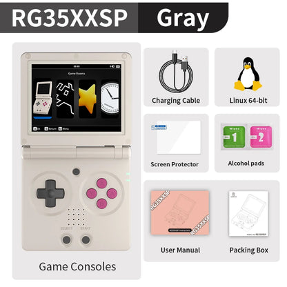 Anbernic RG35XXSP Flip Handheld Game Console 3.5'' IPS Screen Linux 64-bit 3300mAH E-book Support WiFi Streaming HD TV Out Gifts