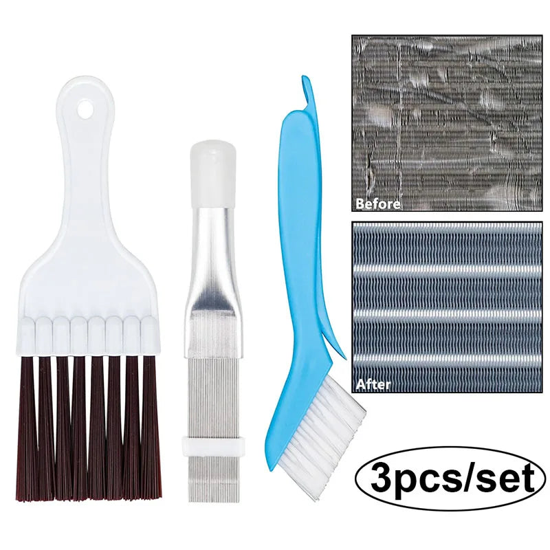3Pcs Air Conditioner Fin Comb Cleaner Kit Conditioning Fin Comb Condenser Radiator Remove Dust Cleaning Tool Coil Comb Cleaner