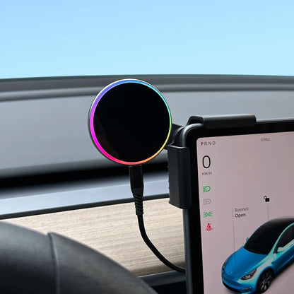 Car Phone Mount Holder 15W and 25W Qi2.2 Magnetic Wireless Charger Compatible with MagSafe for Tesla Model Y 3 JUNIPER 2026