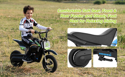 RCB KIDS Kids Electric Motorcycle R9X PRO 350W 36V Ride-On Toy, 3 Speed 25km/h, 16km Range, LED Light, Rechargeable, 6+, Max 80kg