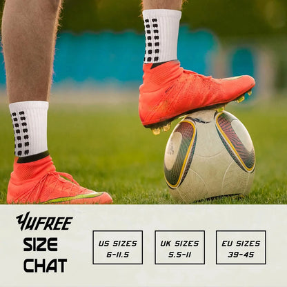 Men's Mid-Calf Sports Socks Breathable Anti-Slip Silicone Dotted Football Basketball Yoga Socks Comfortable Breathable Sports